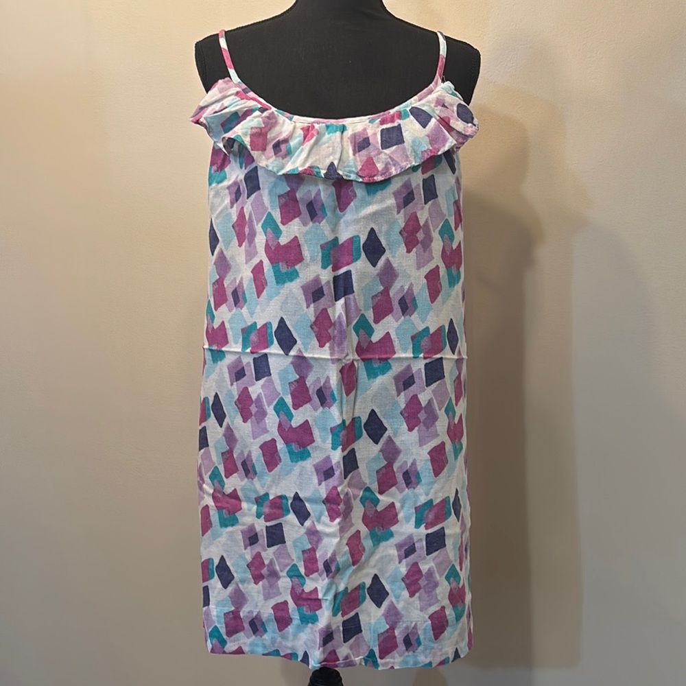Old‎ Navy Women’s Size M Linen and Cotton Blend Multicolor Geometric Mini Dress